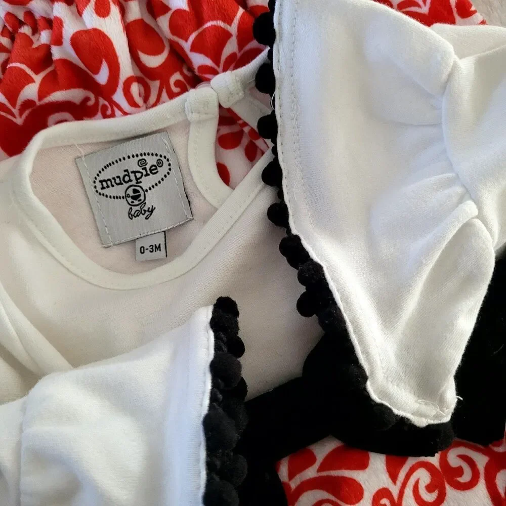 Mud Pie Baby-Girls Red Damask Sleep Gown Size 0-3M